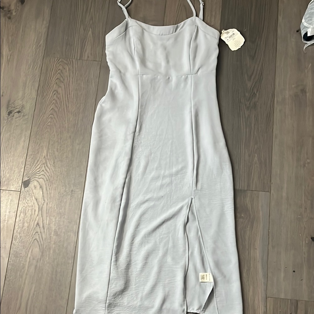 Altar'd State Cream Sheath Midi Dress Spaghetti Strap